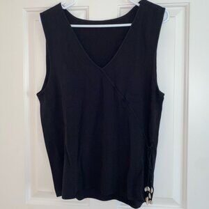 Vintage Beachy Shell Black Tank